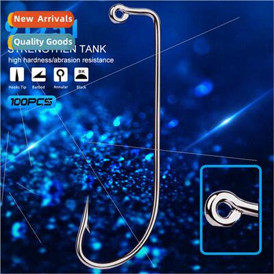 BrFishing Gear Soft Worm Hooks wh Barbed Hooks 100pcs/pack B