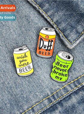 Cartoon Creative Can Brooch Duff Beer Can Beer Drink Brooch
