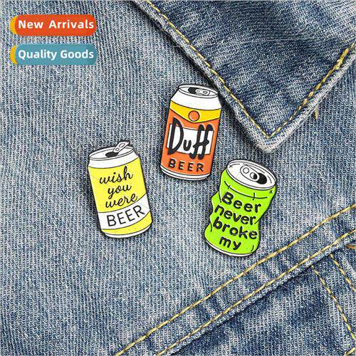 Cartoon Creative Can Brooch Duff Beer Can Beer Drink Brooch