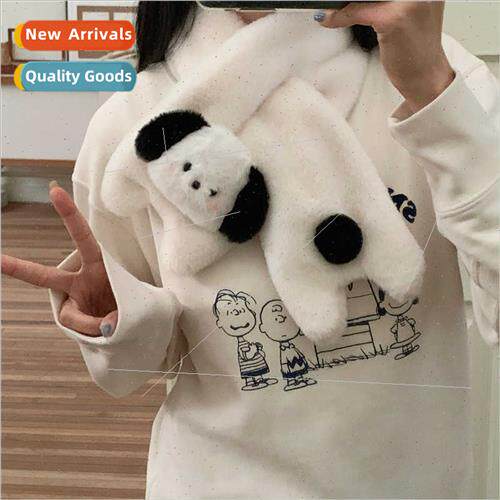 Cute blush puppy plush scarf Korean  ins wind girl heart fal