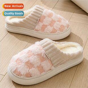 Thickened plush slippers winter home -slip warm cotton slipp