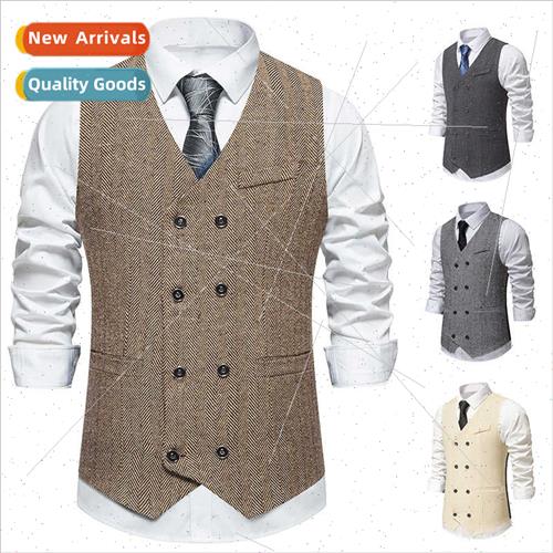 2023 fall new  code retro double-breasted undershirt men fas