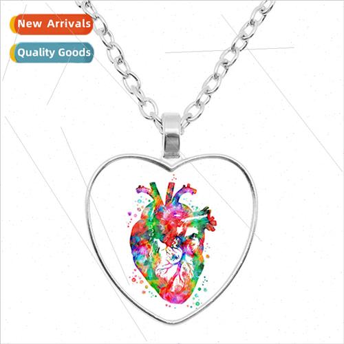 Peace Love Nursing Class Dome Heart Pendant Necklace Diy Lad