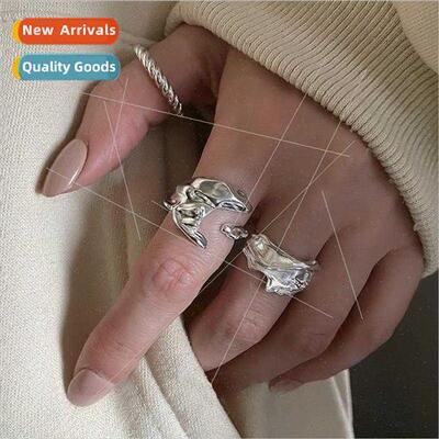 Tin Foil Feeling Ring Women che Opening Adjustable Fashion I