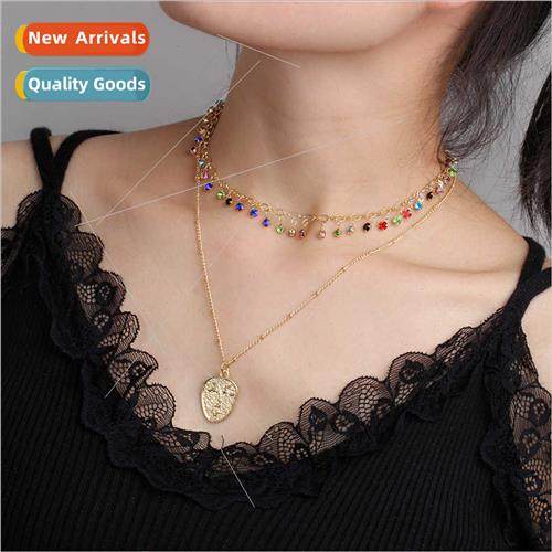 Jewellery Fashion Bohemian Colourful Diamonds Collarbone Nec