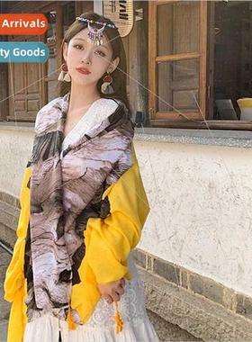Retro yellow year travel sunscreen female summer ethnic wind