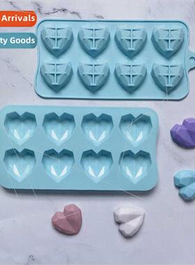 licone 8 diamond Heart chocolate DIY cake Ice cube cookie pa
