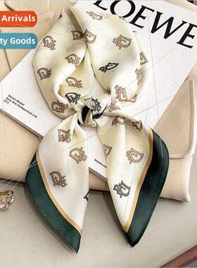 2021 new Europe Uned States simulation silk small silk scarf