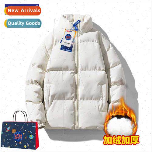 winter new solid color stand-up collar cotton jacket men loo