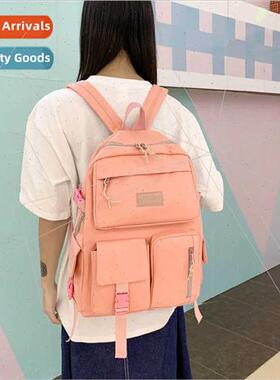 Korea students schoolbag four sets large-capacy nylon should