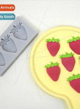 Triple Strawberry Styling licone Mould DIY Making Candy Bisc
