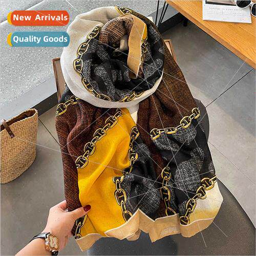Korean  new fall winter cotton hemp scarf female winter fash