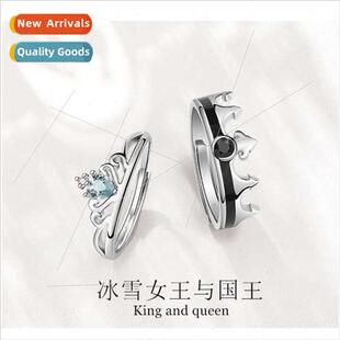 pair fashio king men women ring queen couple Korea New ice