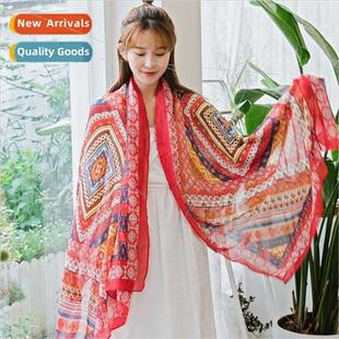 cotton linen towel printed suns beach ethnic women New scarf