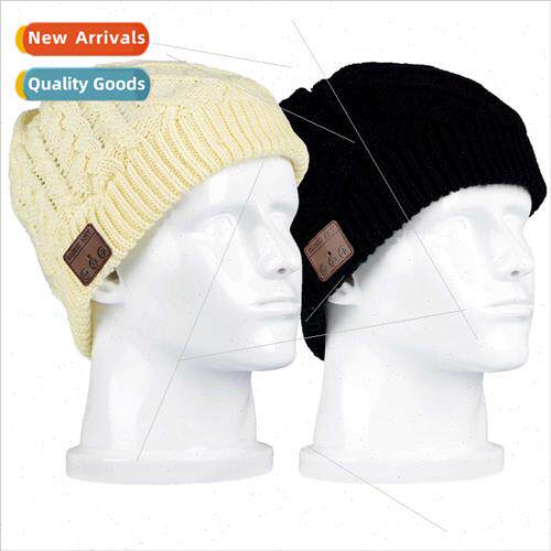 Bluetooth 5.0 music hat 8 word twisted padded wool kn hat mu