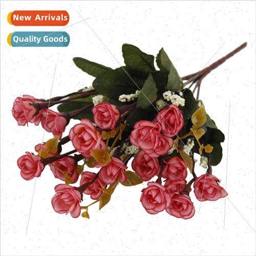 Fake Flowers Mini 21 Heads Happy Roses Flower Home Decor Des