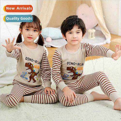Cotton children underwear set fall clothes pants round neck图片