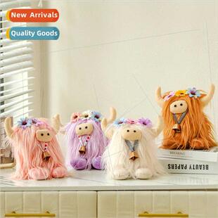 New Scottish Highlcattle shaggy cow doll plush simulation fl
