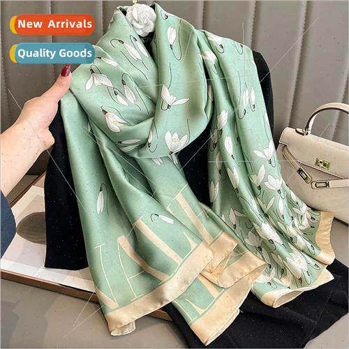 Spring Autumn new fashion printing silk scarf female summer