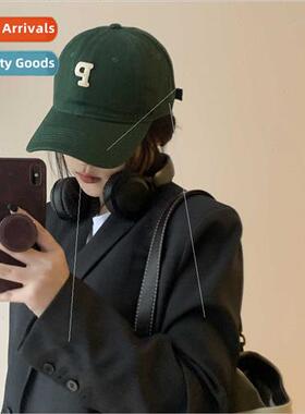 p letter baseball cap female summer Japanese big head circum