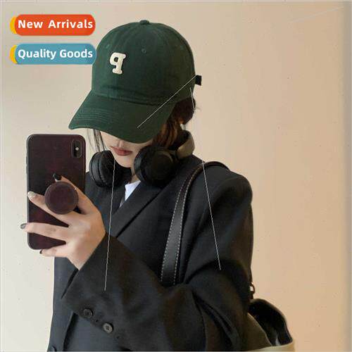 p letter baseball cap female summer Japanese big head circum
