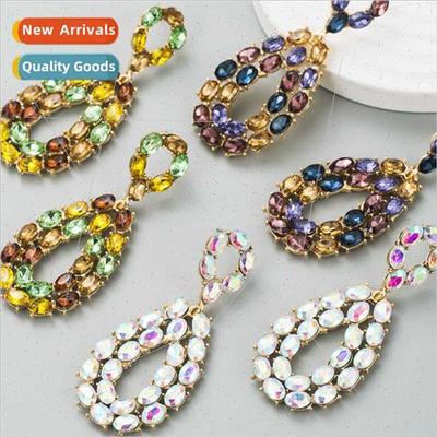 Europe fashion big  shiny geometric hollow earrings high-lev