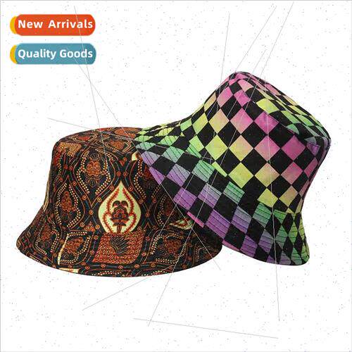 Spring summer new basin cap colour checkerboard plaid retro
