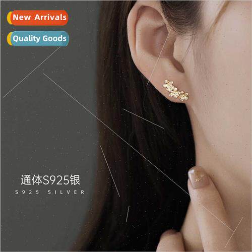 S925 silver three flowers earrings female 2022 new retro flo