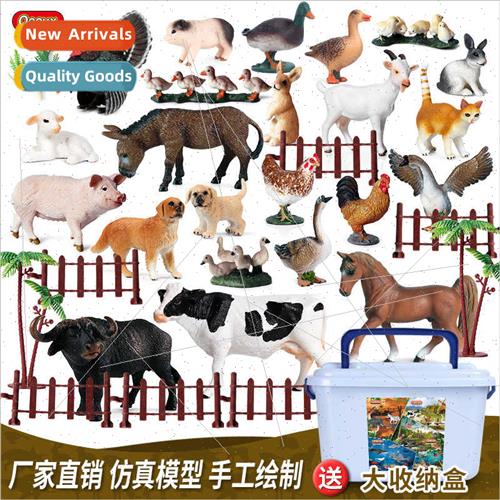 Animal model children farm poultry scene ornaments toys cows