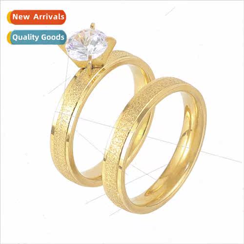 New zirconia diamond ring tanium steel wh diamond frosted ri