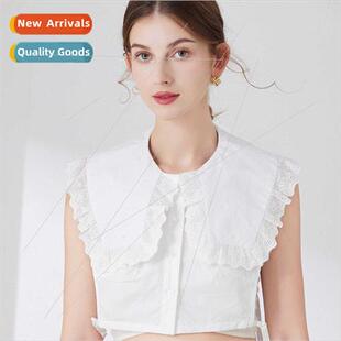 2023 Trapezoidal Lace Fake Collar Playful Cute Whe Cotton Sh
