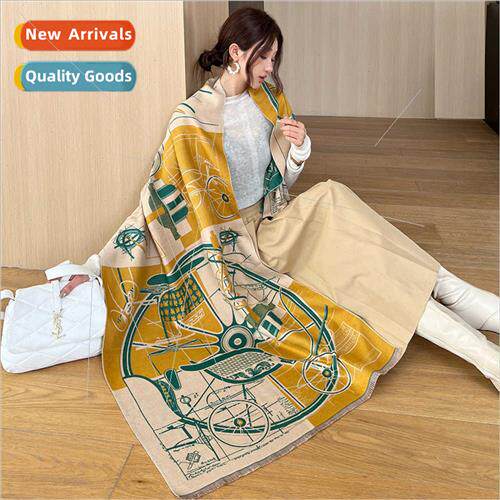 2023 thickened cold large shawl fall winter warm faux cashme