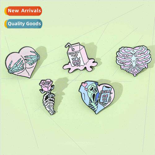Fashion Creative Halloween Flower Brooch  Handsome Costume A