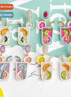 earrings summer fru drink earrings Europe delicate small ric
