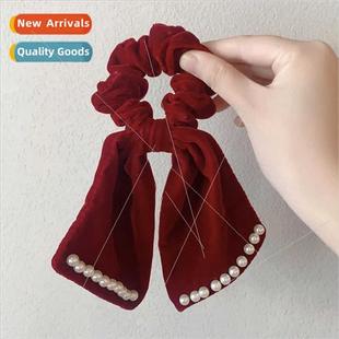 band hair new pearl velve winter fluttering fall French ring