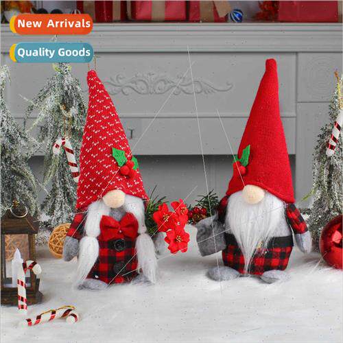 Knted Cherry Doll Tabletop Ornament Creative Gnome Standing