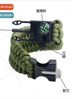 Parachute rope bracelet wild flint multifunction compass tac