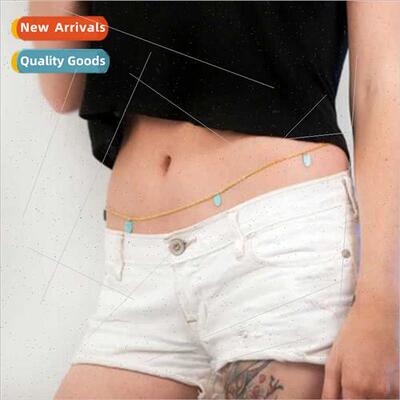 Europe women belly body chain sexy body chain women 9 turquo