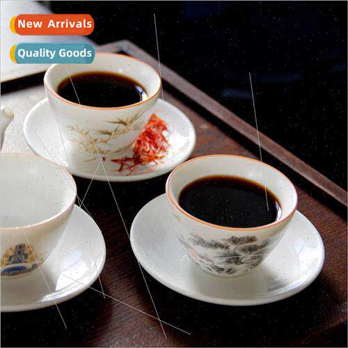 Hand-painted ceramic master cup wh coasters home living room