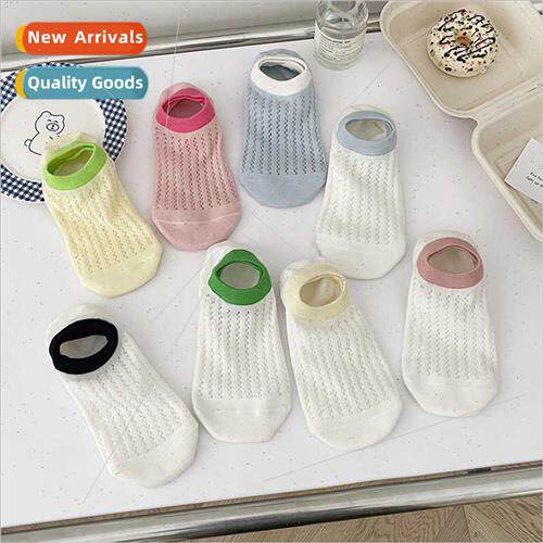 ttle Red Book color blocking breathable boat socks female su