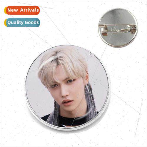 Kpop Stray Children Time Gemstone Glass Cabochon Badge Cloth