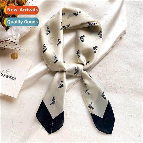 2021 Retro pony head fashion  small silk scarf female hair b