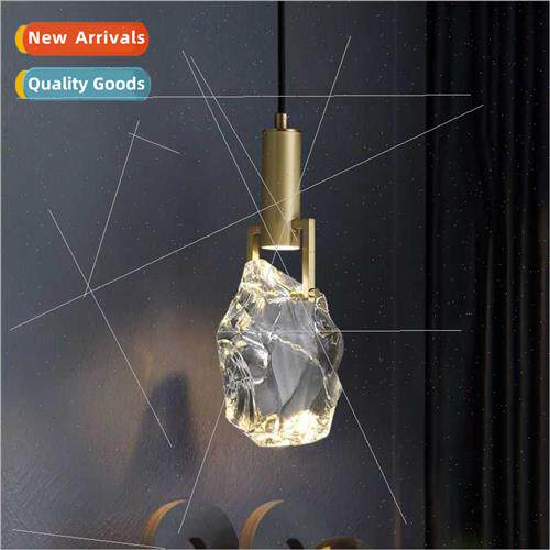 Full copper post-modern minimalist iceberg crystal chandelie