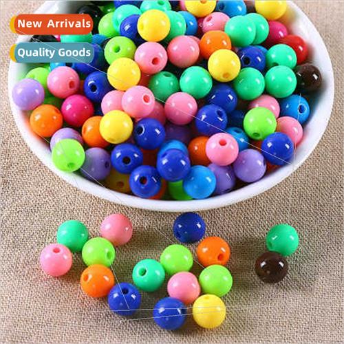 diy handmade beading materials 6MM candy beads solid color r