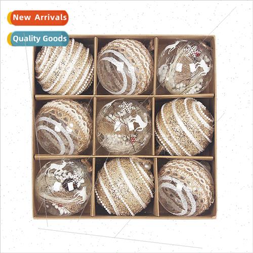 New Christmas ball pet8cm9pcs transparent ball Christmas e h