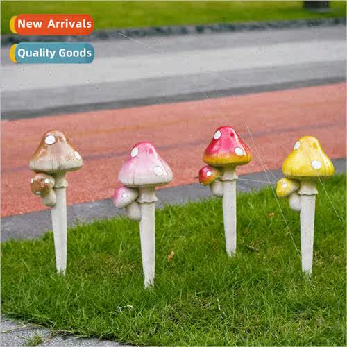 Garden decorations simulation colorful small mushroom orname