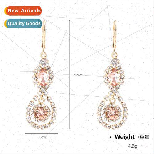 ins copper zirconia earrings适用women Europe party earrings