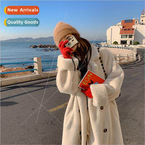 2023 fall and winter thickened long su collar imation mink v