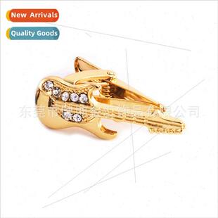 Personalized Diamond Encrusted Gold Violin Tie Clip Gold Gua