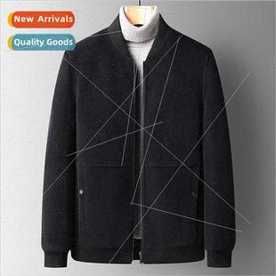 men short fall tweed wint collar jacket baseball Wool casual